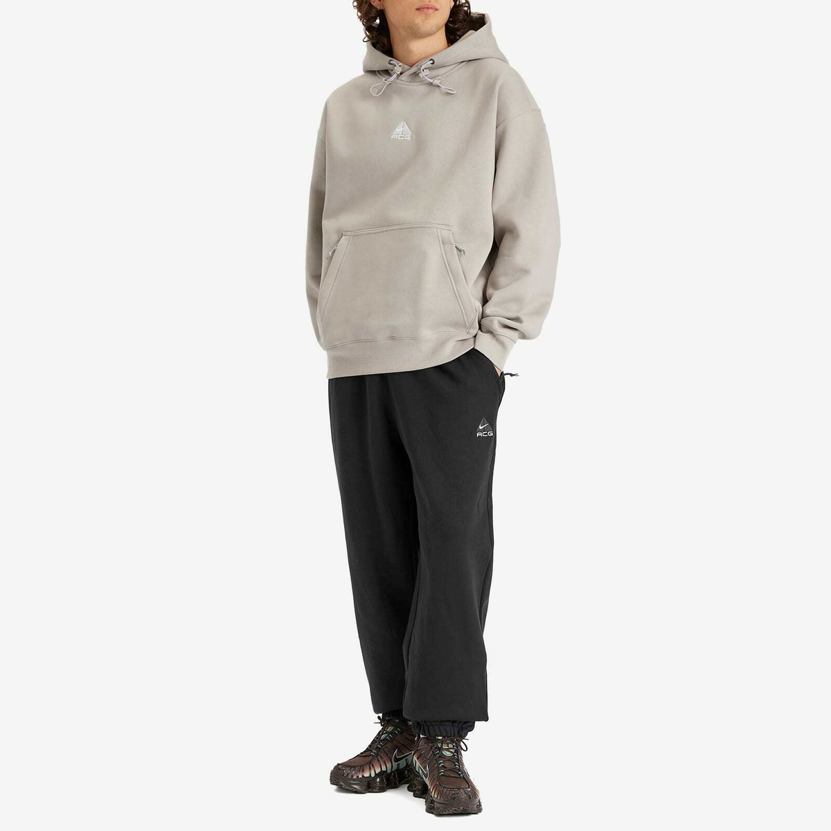 Nike ACG Therma-FIT Fleece Pullover Hoodie in Grey/Blue/White