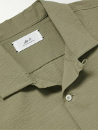 Mr P. - Camp-Collar Cotton-Seersucker Shirt - Green