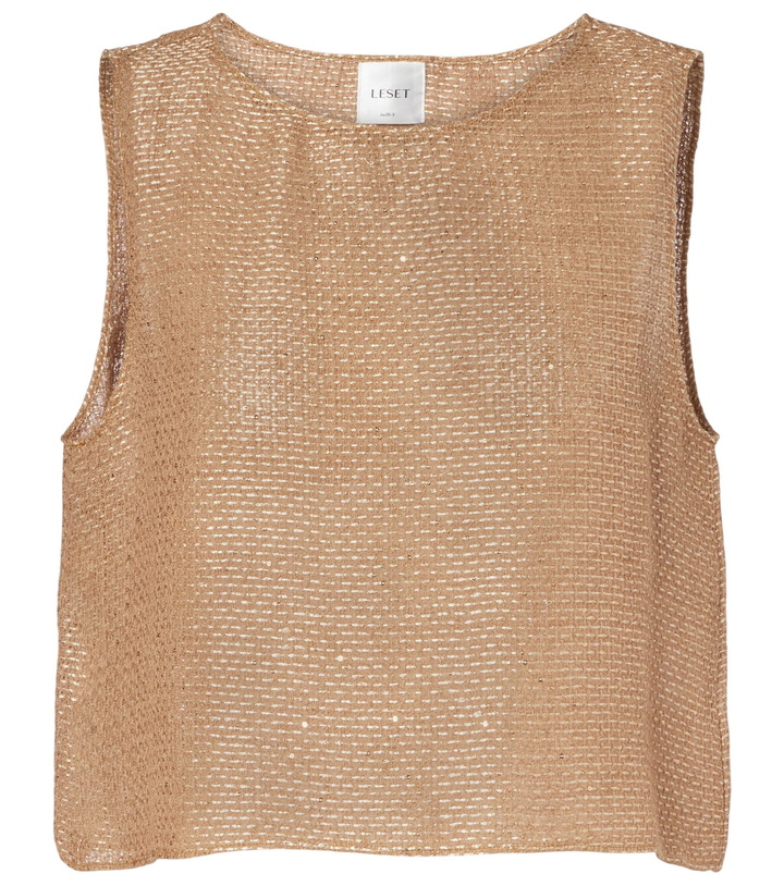 Photo: Leset Stella sequined cropped tank top