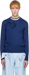 ANDREJ GRONAU SSENSE Exclusive Navy Wide Hem Ribs Sweater