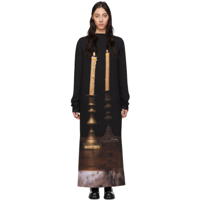 Photo: S.R. STUDIO. LA. CA. Black Silk Two Candles Long Sleeve Gown