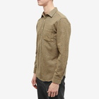 Portuguese Flannel Men's Sottum Houndstooth Check Shirt in Beige/Green