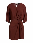 Manila Grace Womens Mini dress Chocolate in Brown