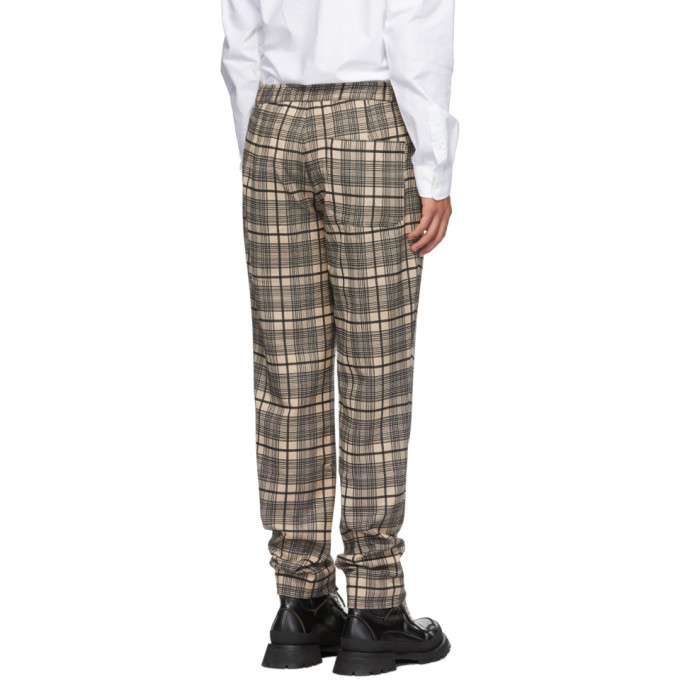 Schnaydermans Khaki and Black Wool Checked Pop Trousers Schnaydermans