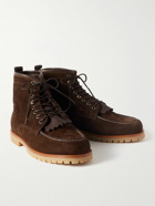 Paul Smith - Jarmush Leather-Trimmed Suede Boots - Brown