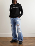 Balmain - Straight-Leg Zip-Detailed Distressed Jeans - Blue