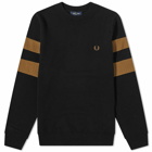 Fred Perry Authentic Men's Tipped Sleeve Crew Neck Sweat in Black