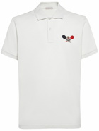 MONCLER - Logo Patch Cotton Polo Shirt