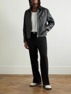 SECOND / LAYER - Leather Biker Jacket - Black