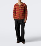 Bode Holly striped cotton and wool cardigan