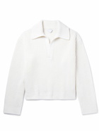 Bottega Veneta - Ribbed-Knit Polo Sweater - White