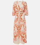 Adriana Degreas Seashell silk maxi dress