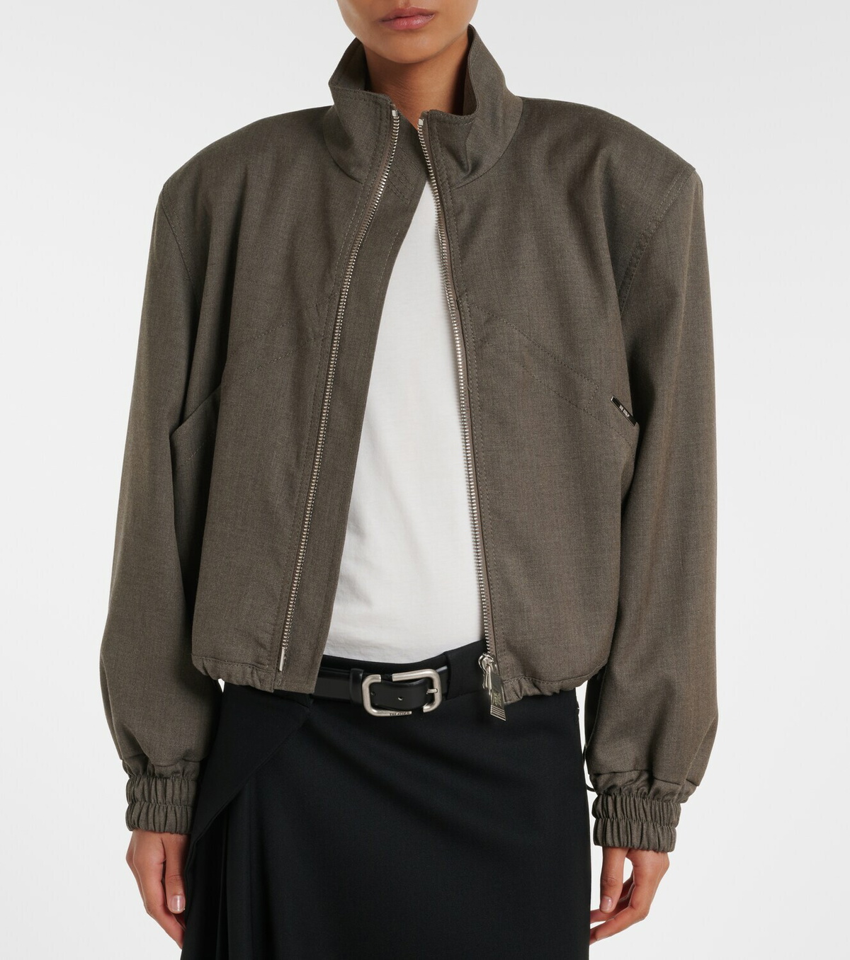 The Attico Virgin wool-blend bomber jacket