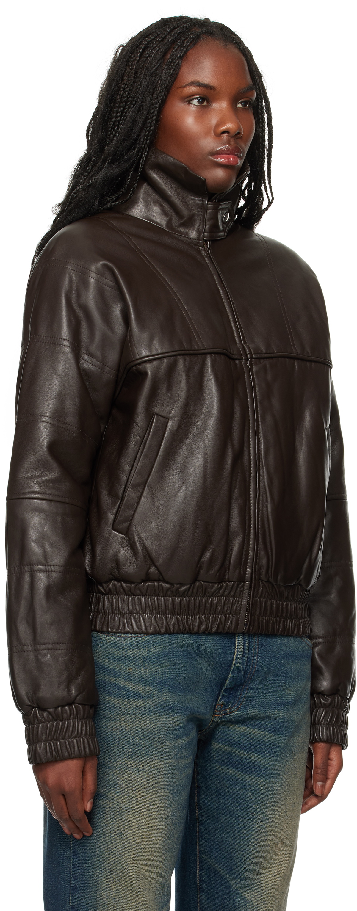 Gimaguas Brown Paula Leather Jacket