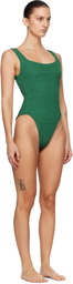 Hunza G Green Square Neck Swimsuit