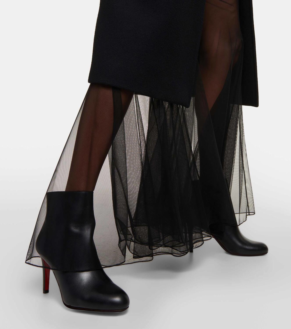 Christian Louboutin / PUMPPIE BOOTY 85/ブーツ/38.5/BLK/3230634 Christian Louboutin Pumppie Booty leather ankle boots Christian