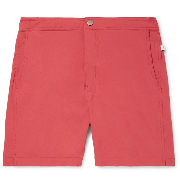 Photo: Onia - Calder Mid-Length Swim Shorts - Red