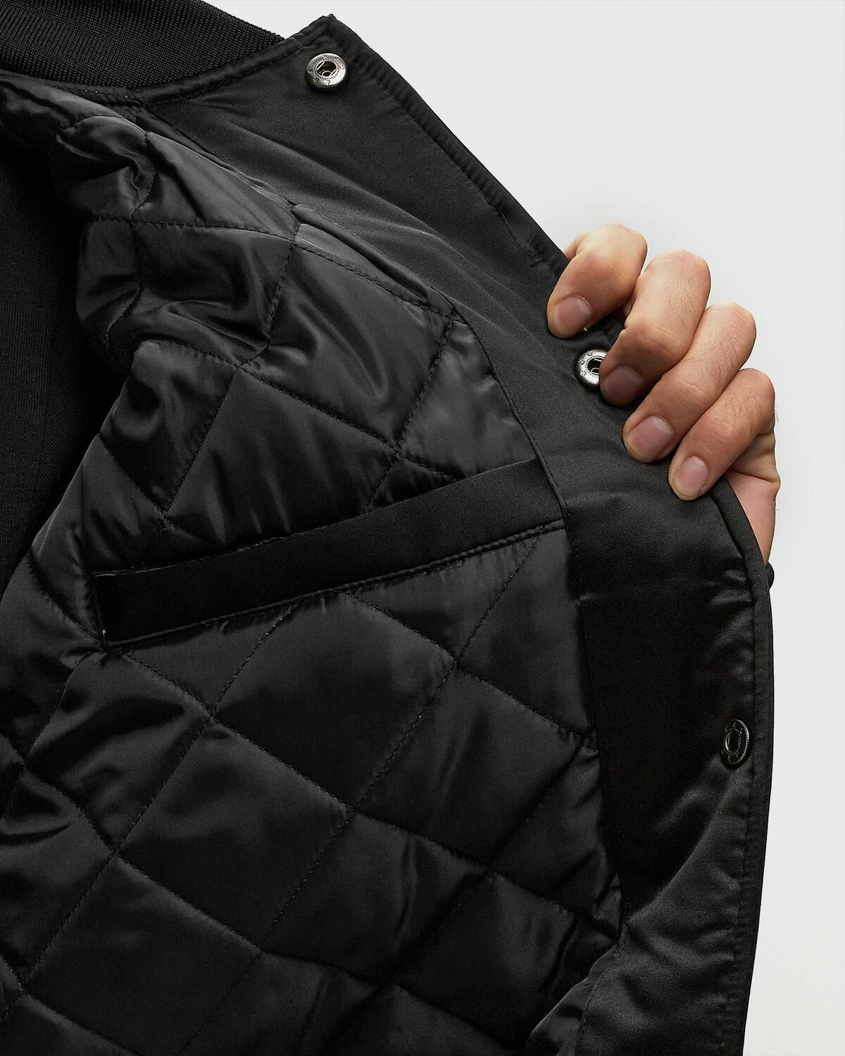 Mitchell & Ness X Bstn X Nfl Munich Game Satin Jacket Black Bomber Jackets/College Jackets