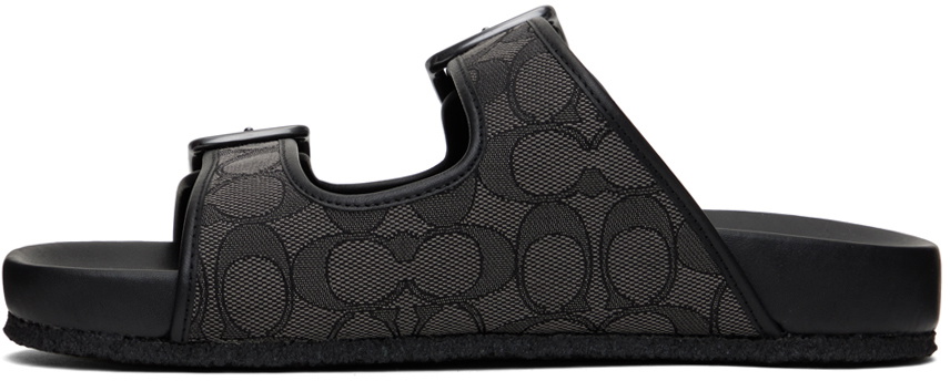 Coach 1941 Black Buckle Strap Sandals