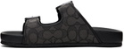 Coach 1941 Black Buckle Strap Sandals