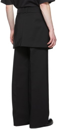 We11done Black Polyester Trousers