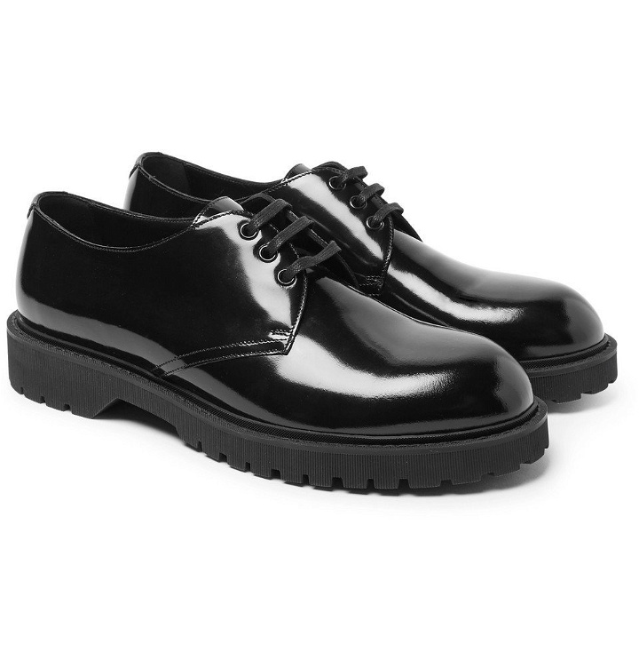 Photo: Saint Laurent - Liverpool Patent-Leather Derby Shoes - Men - Black