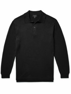 Dunhill - Logo-Embroidered Mulberry Silk and Cotton-Blend Polo Shirt - Black
