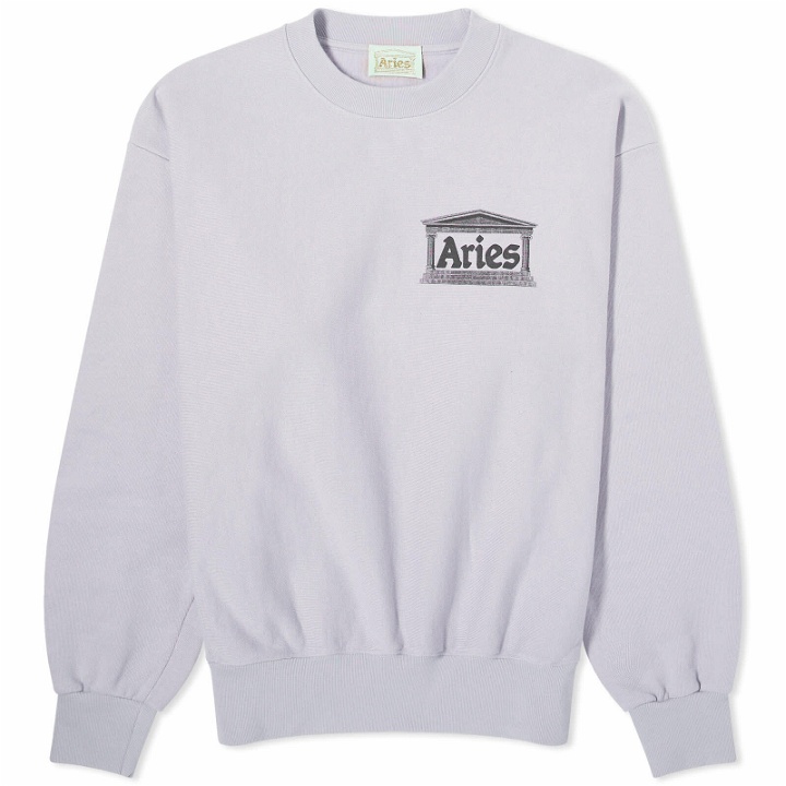 Photo: Aries Men's Aged Temple Crew Sweat in Lilac