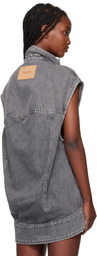 JW Anderson Gray Oversized Sleeveless High Neck Vest