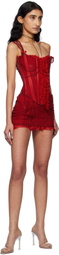 Dilara Findikoglu Red Multidimension Minidress