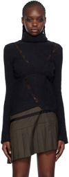 VAILLANT Black Asymmetrical Turtleneck