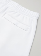 NIKE - Logo-Print Fleece-Back Cotton-Blend Jersey Shorts - White