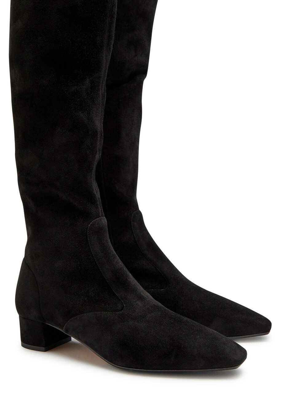 Aquazzura Remi 35 Suede Over-the-knee Boots Black