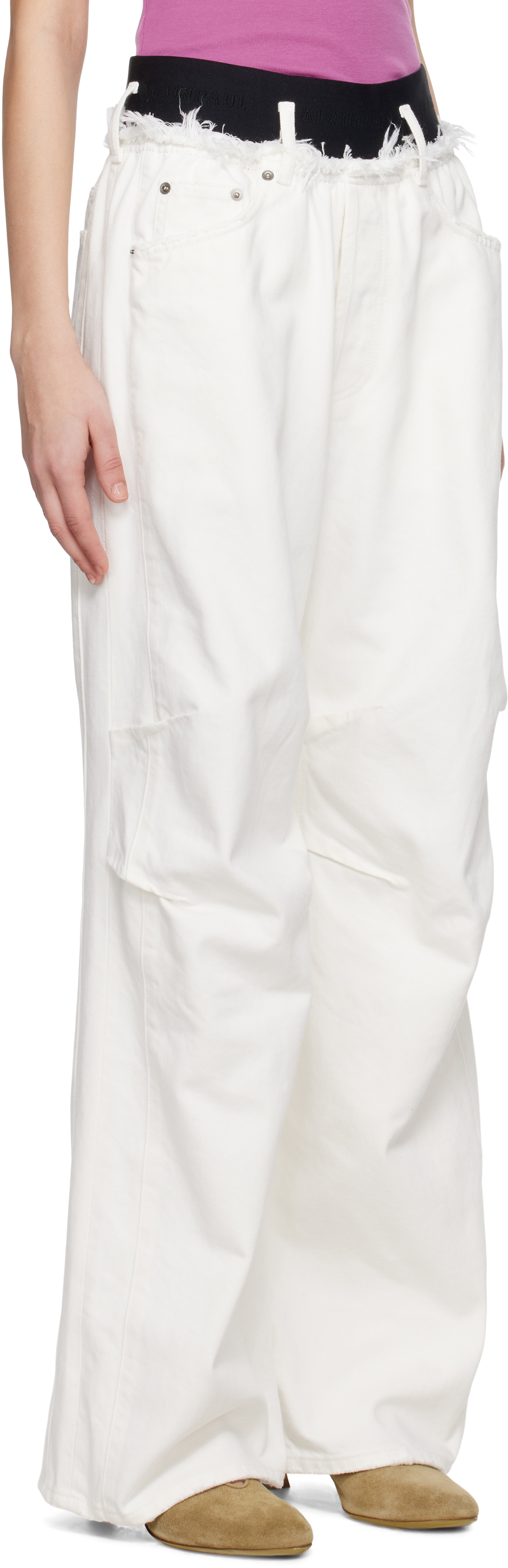 ALAINPAUL White Knee Jeans
