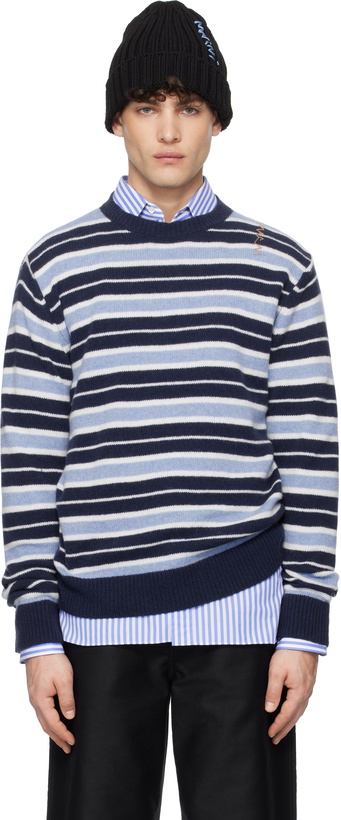 Photo: Marni Blue & White Iconic Stripe Cashmere Blend Sweater