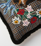 Gucci - Embroidered checked cushion