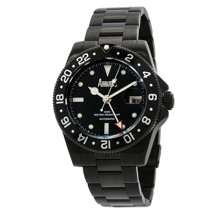Photo: Arbutus Wall Street GMT Automatic Black Dial Mens Watch AR1806BBS