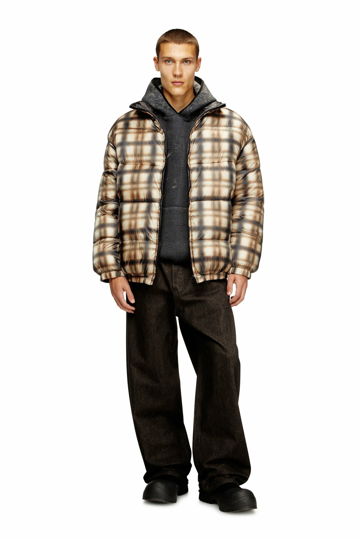 Diesel Reversible padded bomber jacket - Jackets Mens in Multicolor