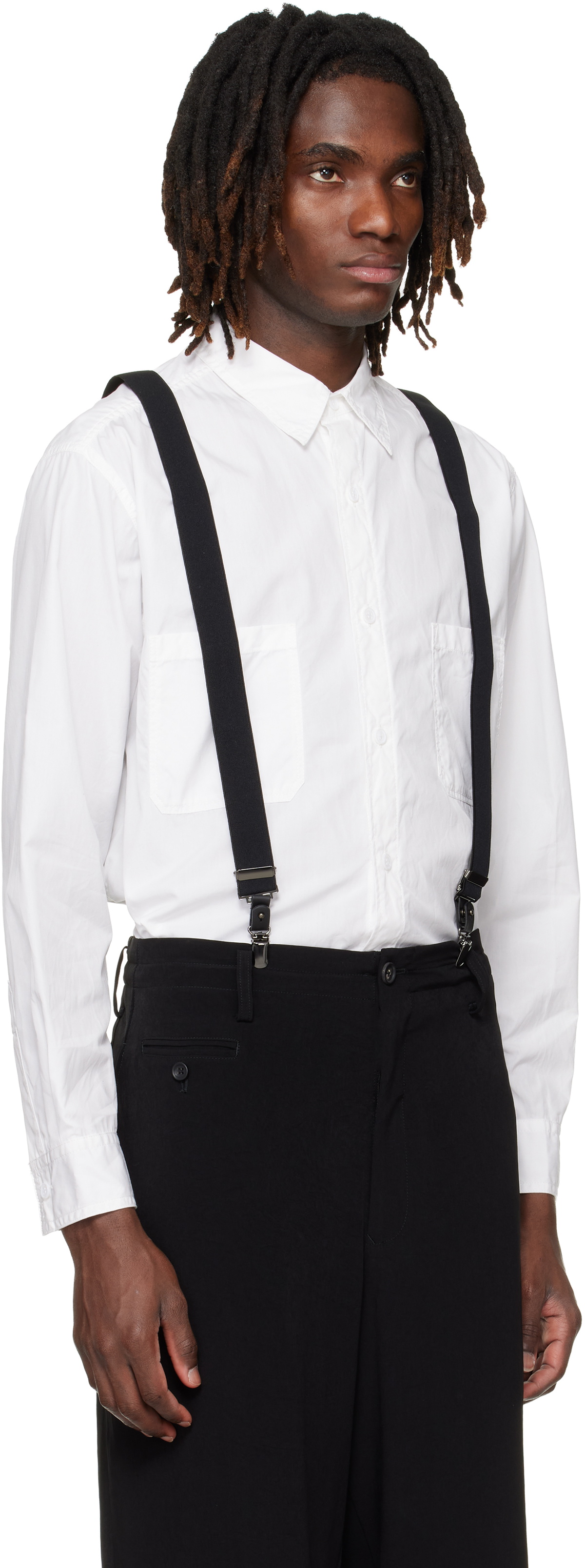 YOHJI YAMAMOTO White Big Standard Chain Stitch Shirt
