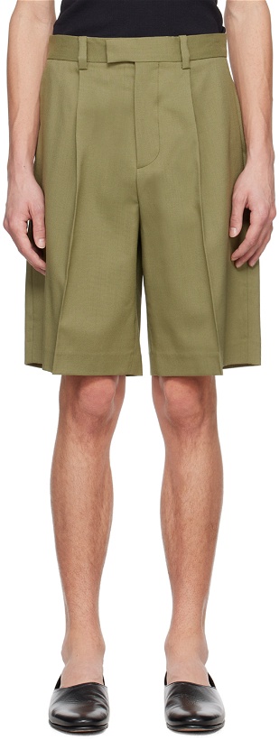 Photo: Róhe Green Pleated Shorts