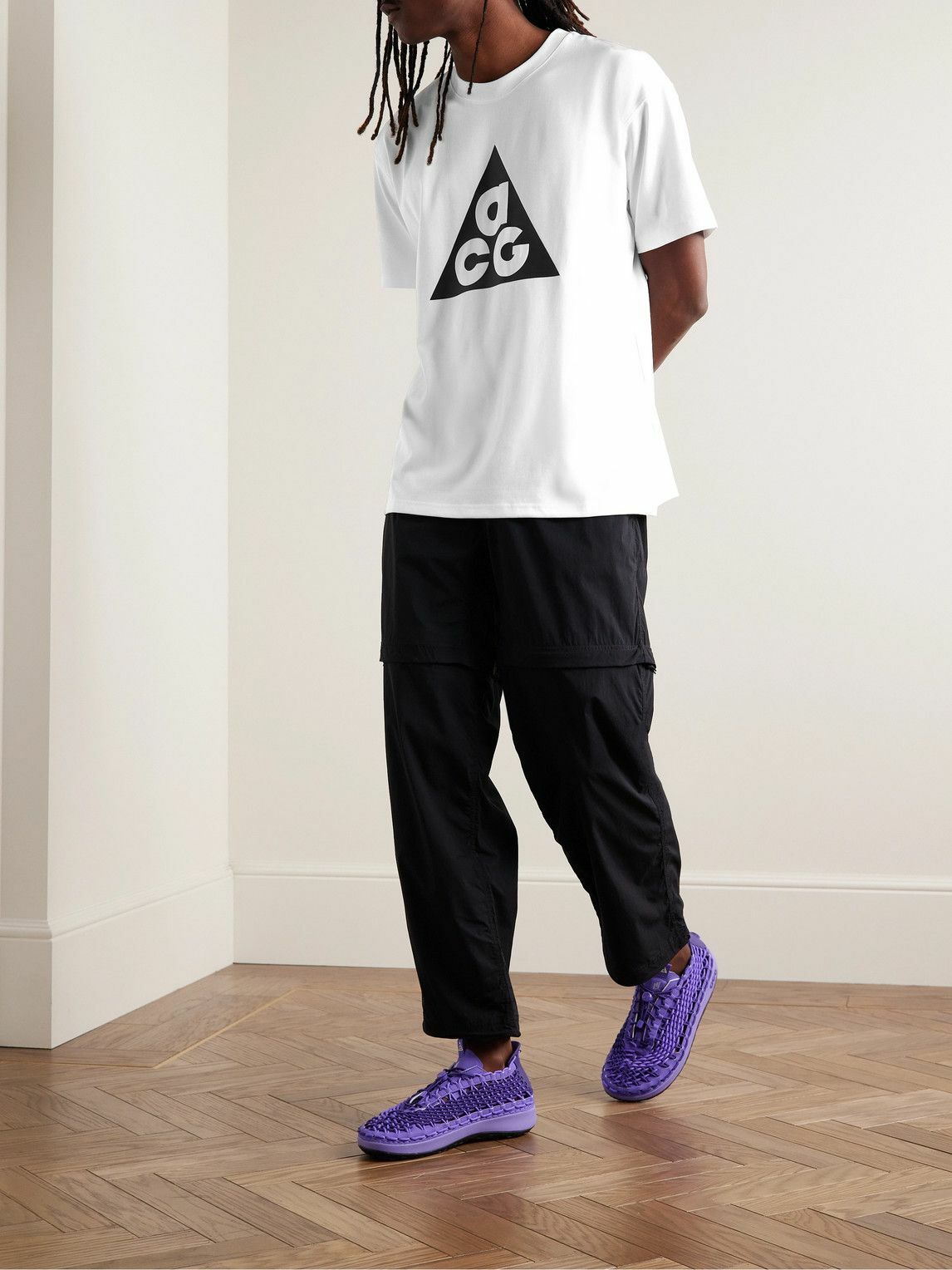 Nike ACG logo print T-shirt, men's size L cotton black type Vintage Second Hand