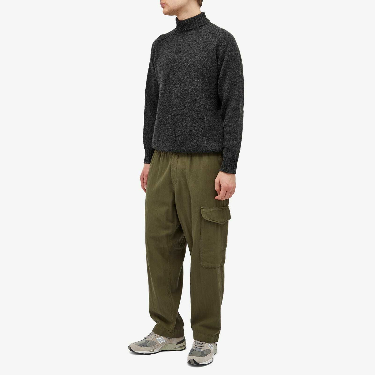 Jamieson's of Shetland Men's Roll Neck Knit in Charcoal