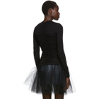 Unravel Black Front Lace-Up Long Sleeve T-Shirt