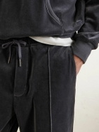 TOM FORD - Tapered Cotton-Blend Velour Sweatpants - Gray