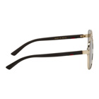 Gucci Gold and Grey Caravan Sunglasses