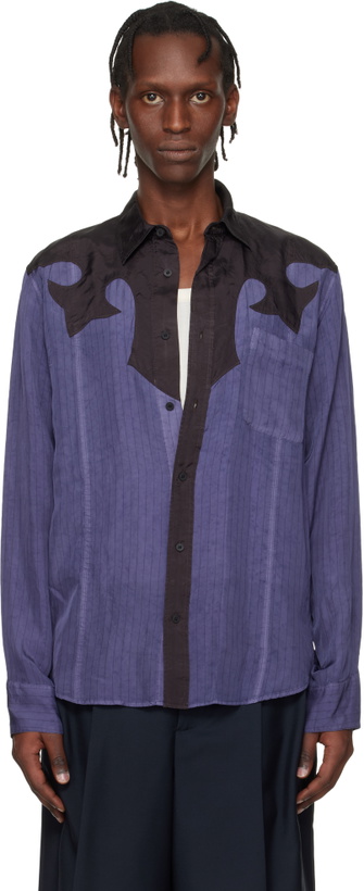 Photo: Toga Virilis Purple & Black Cupra Stripe Shirt