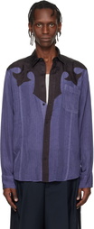 Toga Virilis Purple & Black Cupra Stripe Shirt