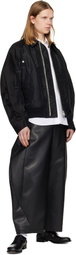 sacai Black Cotton Chino & Nylon Twill Bomber Jacket