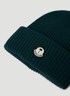 Logo Patch Beanie Hat in Green