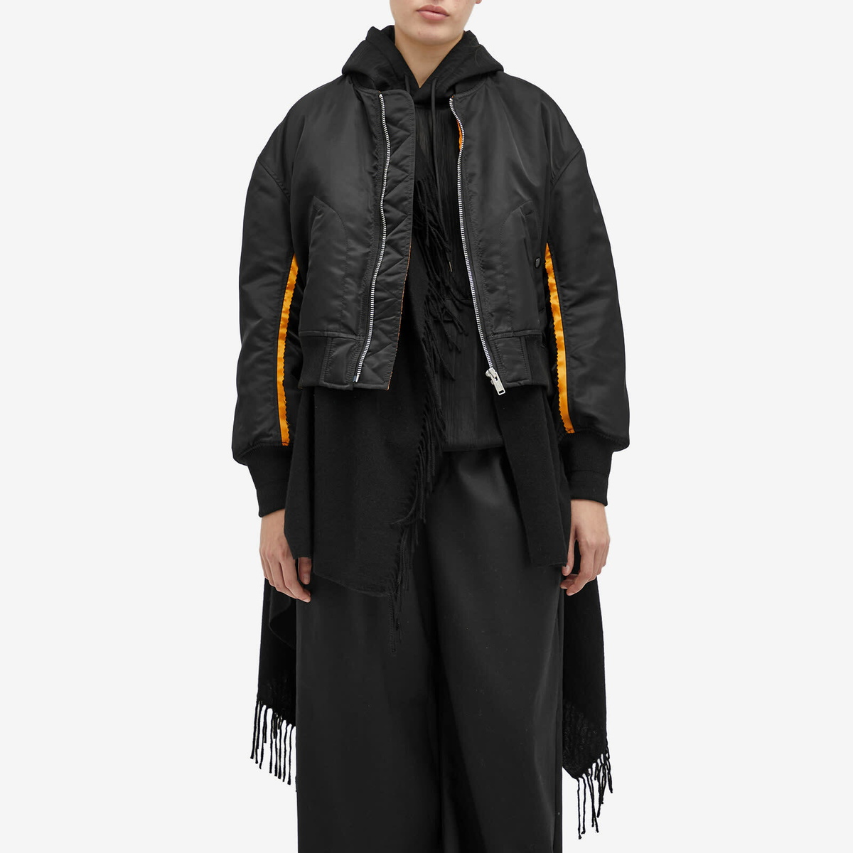 Undercover Women's Multi Layer Bomber Jacket in Black